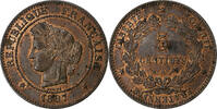 Frankreich 5 Centimes Cérès, Paris, Bronze, VZ -