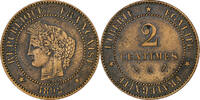 Frankreich 2 Centimes Cérès, Paris, Bronze, SS, Gadoury:105 -