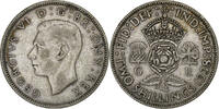Großbritannien 2 Shillings George VI, London, Silber, S+ -