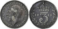 Großbritannien 3 Pence George V, London, Silber, S -