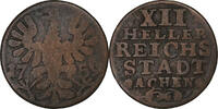 Deutsch Staaten 12 Heller City of Aachen, Bronze, SGE+ -