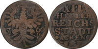 Deutsch Staaten 12 Heller City of Aachen, Bronze, SGE+ -