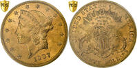 Vereinigte Staaten 20 Dollars 1907 Denver Liberty, Denver, Gold, PCGS, KM:74.3 MS63