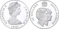 Jamaica 25 Dollars Elizabeth II, Royal Wedding, Llantrisant, PP, Silber -
