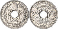 Frankreich 25 Centimes Münze, Lindauer, VZ, Nickel, KM:867, Gadoury:379 -