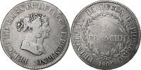 Italien Staaten 5 Franchi LUCCA, Felix and Elisa, Firenze, Silber, S -