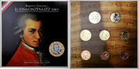Österreich Set 1 ct. - 2 Euro Mozart, Vienna, STGL -