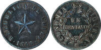 Chile 1 Centavo Santiago, Kupfer, S+ -