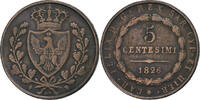 Kingdom of Sardinia 5 Centesimi Carlo Felice, Torino, Kupfer, S -