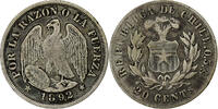 Chile 20 Centavos Santiago, Silber, S -