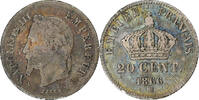 Frankreich 20 Centimes Napoleon III, Strasbourg, Silber, S+ -