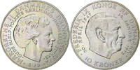 Dänemark 10 Kroner Margrethe II, Copenhagen, Silber, VZ+ -