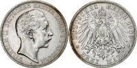 Kingdom of Prussia 3 Mark Wilhelm II, Berlin, Silber, SS+ -