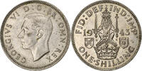 Großbritannien Shilling George VI, London, Silber, SS+ -