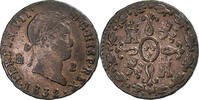 Spanien 2 Maravedis Ferdinand VII, Segovia, Kupfer, S -
