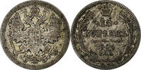 Russland 15 Kopeks Nicholas II, Saint Petersburg, Silber, S -