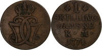 Dänemark Skilling danske Christian VII, Copenhagen, Kupfer, S+ -
