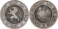 Belgien 10 Centimes Leopold I, Brussels, Kupfer-Nickel, SS+ -