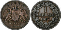 Grand Duchy of Baden Kreuzer Friedrich I, Kupfer, S+ -