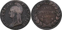 Frankreich 5 Centimes Dupré, Paris, Kupfer, S+ -