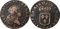 Frankreich Liard au buste enfantin Louis XV, Reims, Kupfer, S -