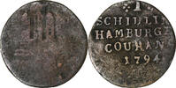Free city of Hamburg Schilling Hamburg, Billon, SGE+ -
