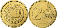 Finnland 2 Euro European Union Flag, golden, Vantaa, Bi-Metallic, UNZ -