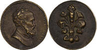 Italien Medaille Michelangelo, Lys de Florence, Bronze, SS -