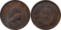 Portugal 20 Reis Carlos I, Lisbon, Bronze, SS -