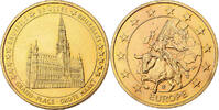 Belgien betaalpenning Brussels, Grand-Place, Gilt Bronze, UNZ -