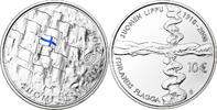 Finnland 10 Euro Finnish Flag, Colourized, Vantaa, Silber, STGL -