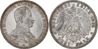 Kingdom of Prussia 3 Mark Wilhelm II, Berlin, Silber, SS -