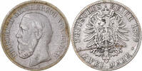 Grand Duchy of Baden 2 Mark Friedrich I, Karlsruhe, Silber, S+ -