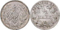 Deutschland 1/2 Mark Wilhelm II, Munich, Silber, VZ -