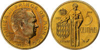Monaco 5 Centimes Rainier III, MDP, série FDC, Cupro-Aluminium, STGL -