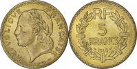 Frankreich 5 Francs Lavrillier, Paris, Cupro-Aluminium, VZ -
