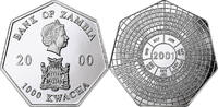 Sambia 1000 Kwacha Elizabeth II, London, PP, Kupfer-Nickel, STGL -
