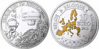 Belgien 10 Euro Albert II, Auguste Picard, Proof, Colorized, Brussels -