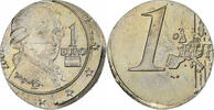 Österreich 1 Euro Strike error, Vienna, Copper-Nickel Clad Nickel, VZ -