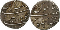 Mughal Empire 1/2 Rupee Aurangzeb Alamgir, Surat, Silber, SS -
