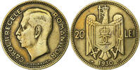 Rumänien 20 Lei Carol II, MDP, Nickel brass, S+, KM:51 -