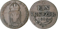 Österreich 1 Kreuzer Franz I, Baia mare, Kupfer, S, KM:2113 -