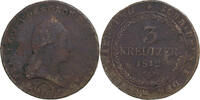 Österreich 3 Kreuzer Franz I, Alba Iulia, Kupfer, SGE+, KM:2116 -