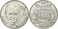 Frankreich 100 Francs André Malraux, MDP, Silber, VZ -