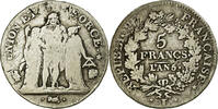 Frankreich 5 Francs Münze, Union et Force, Bayonne, SGE+, Silber -