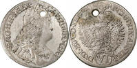 Österreich 6 Kreuzer Charles VI, Hall, Silber, SS, KM:1615 -
