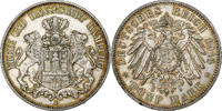 Free city of Hamburg 5 Mark Hamburg, Silber, SS, KM:610 -