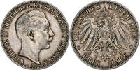 Kingdom of Prussia 3 Mark Wilhelm II, Berlin, Silber, S+, KM:527 -