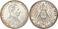 Kingdom of Prussia 3 Mark Wilhelm II, Berlin, Silber, SS, KM:538 -