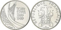 Frankreich 5 Francs Tour Eiffel, MDP, Pattern, Nickel Clad -